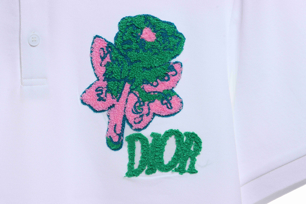Dior towel embroidered flower POLO