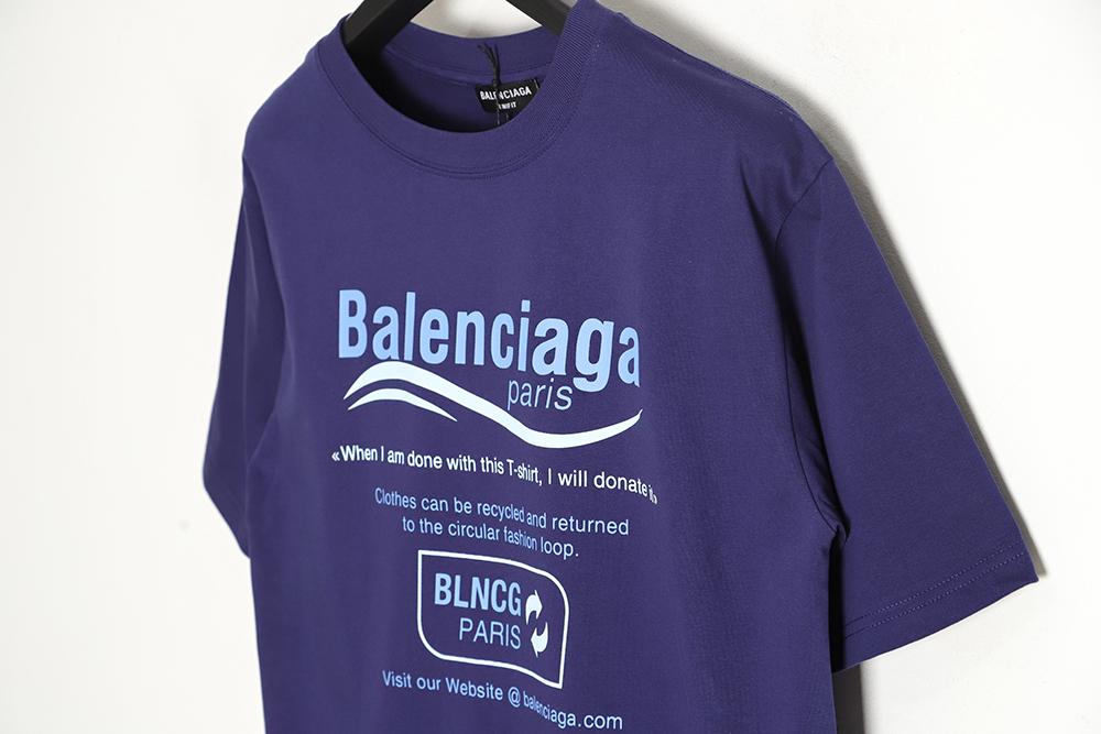 Balenciaga Balenciaga new environmental protection series wave LOGO short-sleeved T-shirt TSK2
