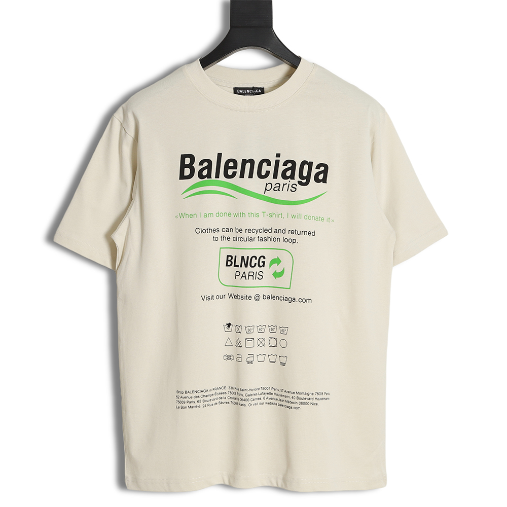 Balenciaga Balenciaga new environmental protection series wave LOGO short-sleeved T-shirt TSK1