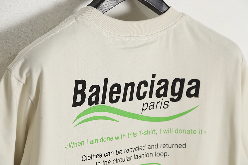 Balenciaga Balenciaga new environmental protection series wave LOGO short-sleeved T-shirt TSK1