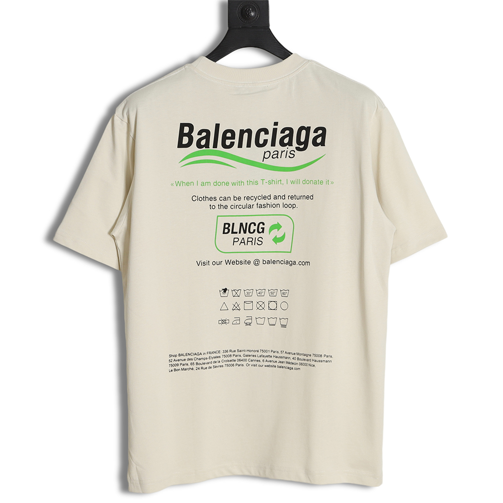 Balenciaga Balenciaga new environmental protection series wave LOGO short-sleeved T-shirt TSK1