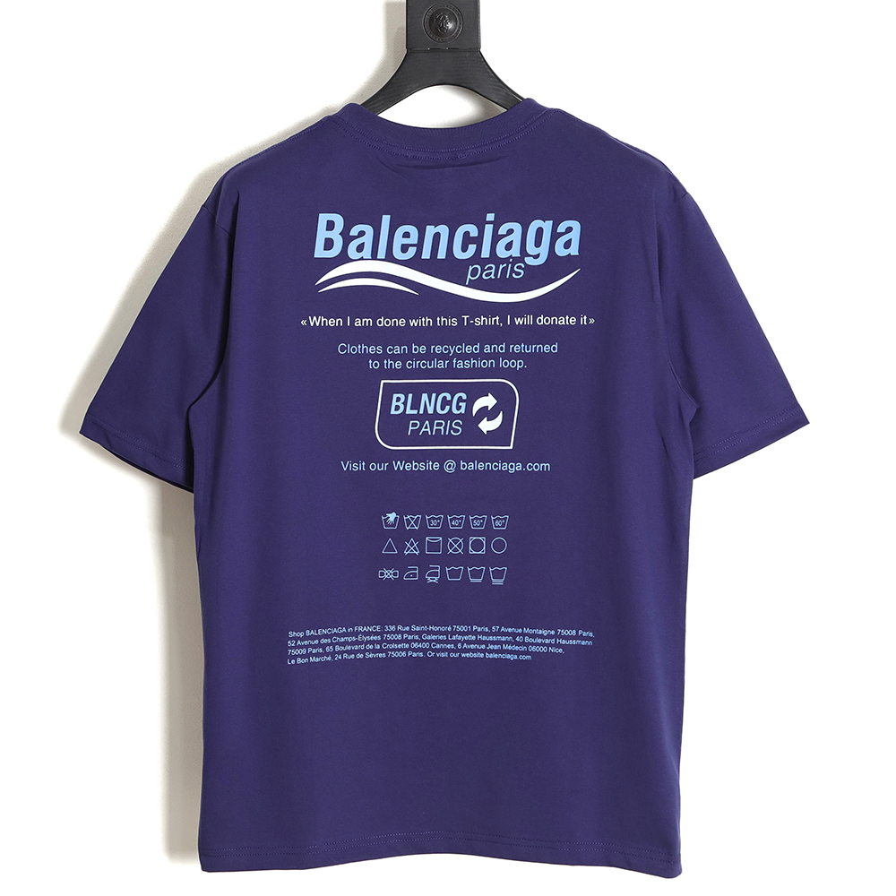 Balenciaga Balenciaga new environmental protection series wave LOGO short-sleeved T-shirt TSK2