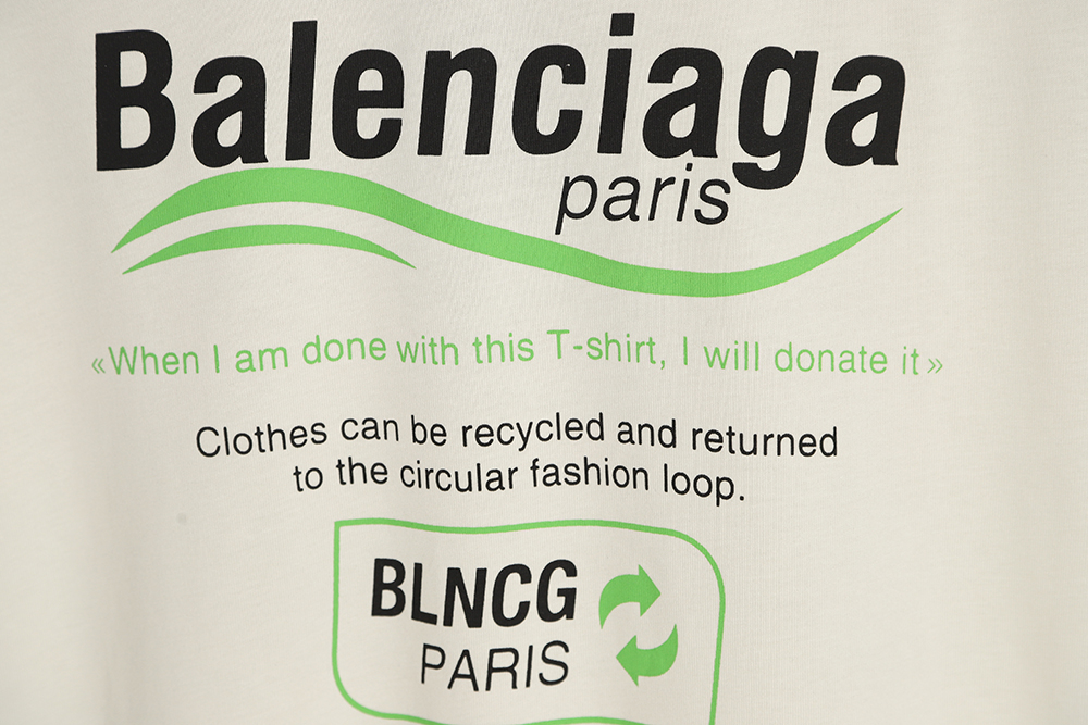 Balenciaga Balenciaga new environmental protection series wave LOGO short-sleeved T-shirt TSK1