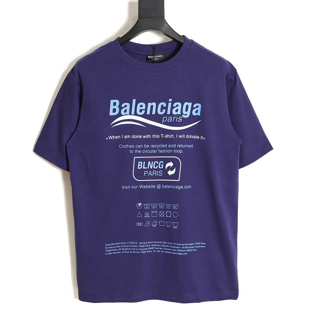 Balenciaga Balenciaga new environmental protection series wave LOGO short-sleeved T-shirt TSK2