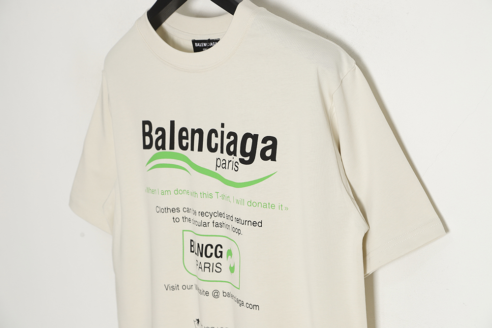 Balenciaga Balenciaga new environmental protection series wave LOGO short-sleeved T-shirt TSK1
