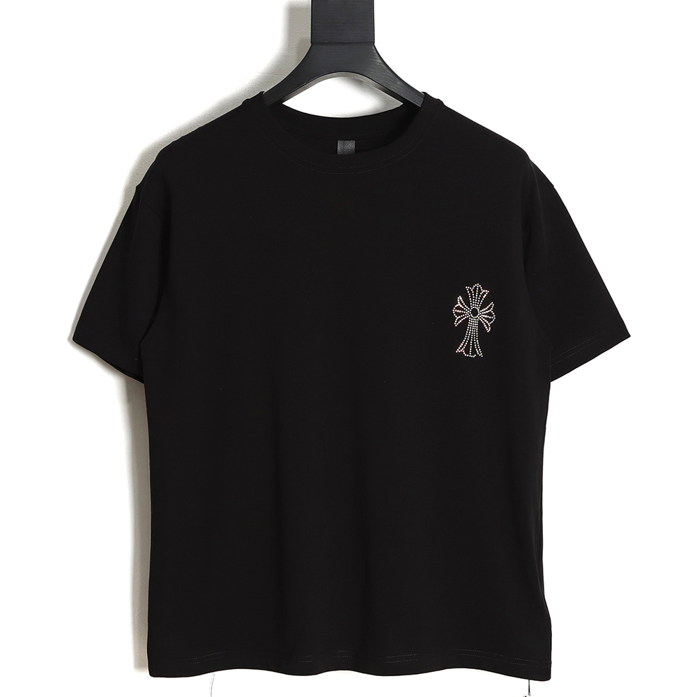 Chrome Hearts Cro Heart 23SS Diamond Cross Short Sleeve T-Shirt