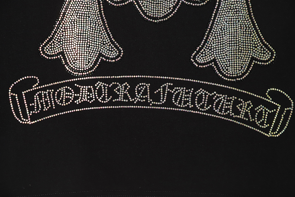 Chrome Hearts Cro Heart 23SS Diamond Cross Short Sleeve T-Shirt