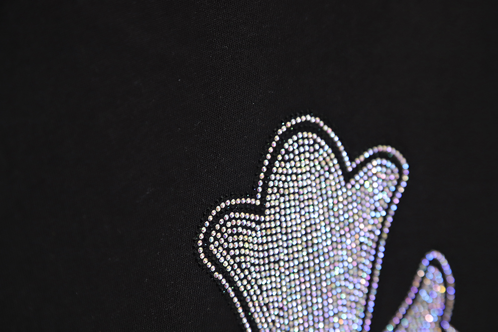 Chrome Hearts Cro Heart 23SS Diamond Cross Short Sleeve T-Shirt