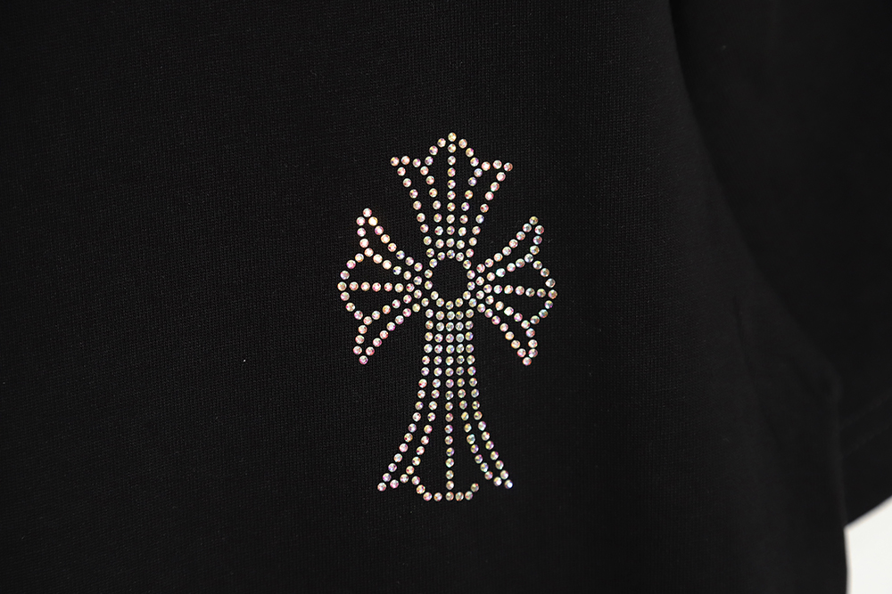 Chrome Hearts Cro Heart 23SS Diamond Cross Short Sleeve T-Shirt