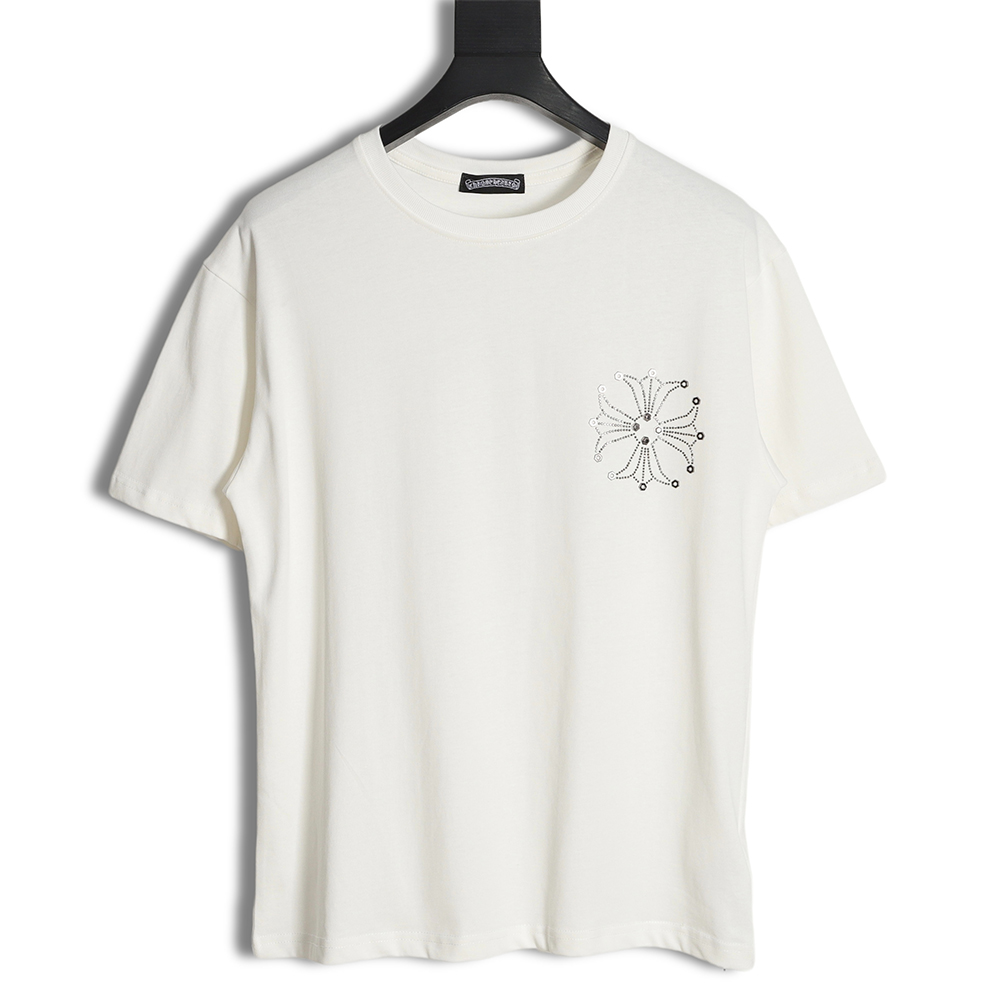 Chrome Hearts Cro Heart 23SS Rivet Ironing Diamond Short Sleeve T-Shirt