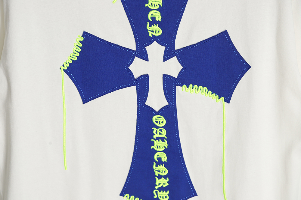 Chrome Hearts Cro Heart 23SS Stitched Cross Short Sleeve T-Shirt