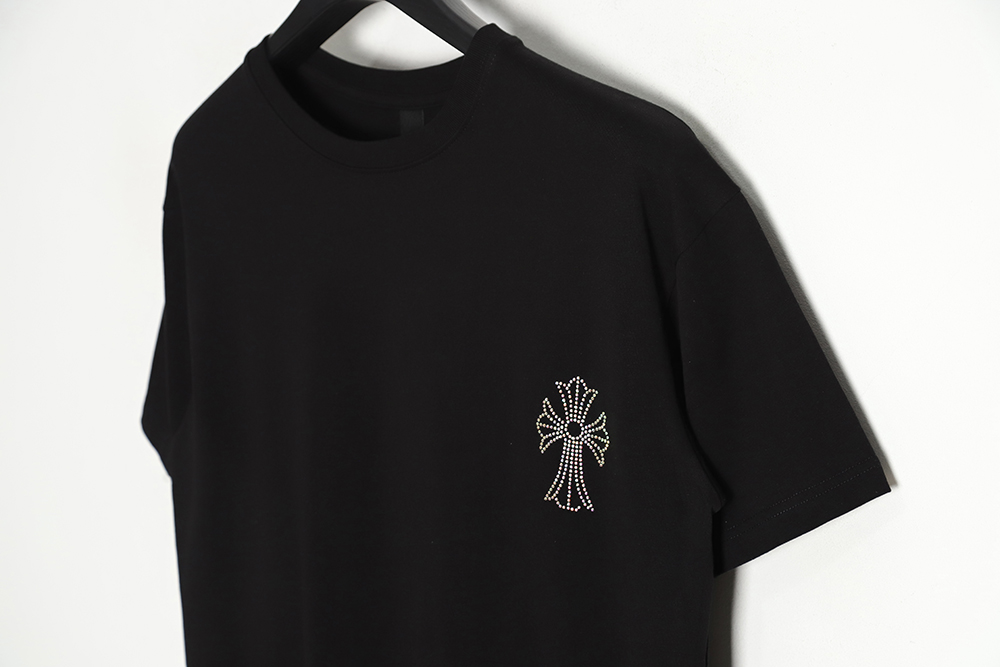 Chrome Hearts Cro Heart 23SS Diamond Cross Short Sleeve T-Shirt