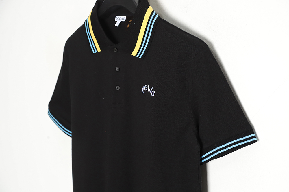 Loewe Luo Yiwei 23SS neckline striped Polo short-sleeved T-shirt TSK1