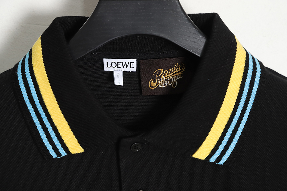 Loewe Luo Yiwei 23SS neckline striped Polo short-sleeved T-shirt TSK1
