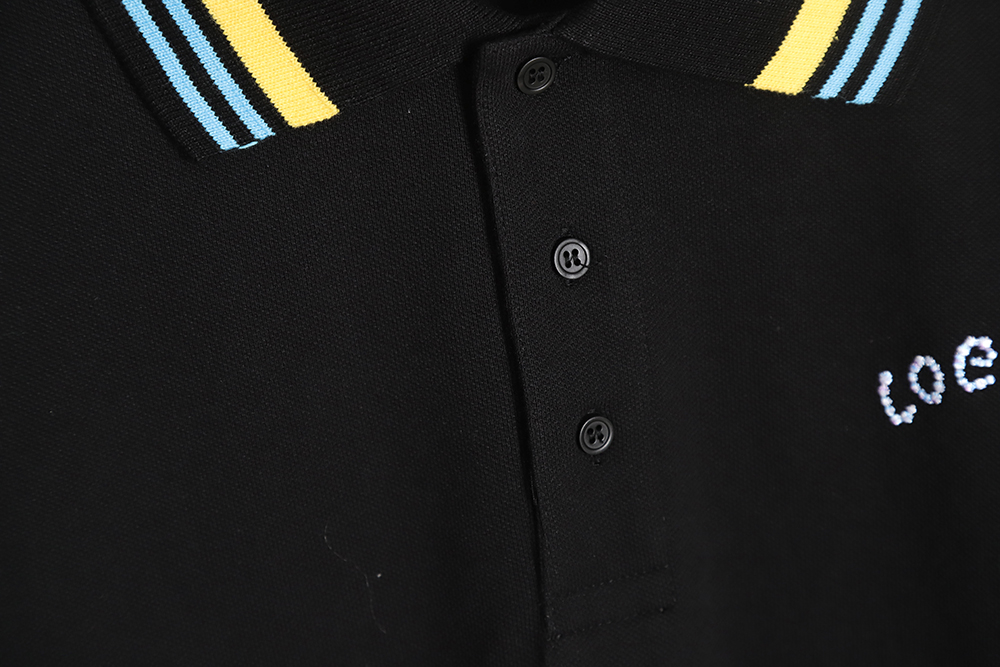 Loewe Luo Yiwei 23SS neckline striped Polo short-sleeved T-shirt TSK1