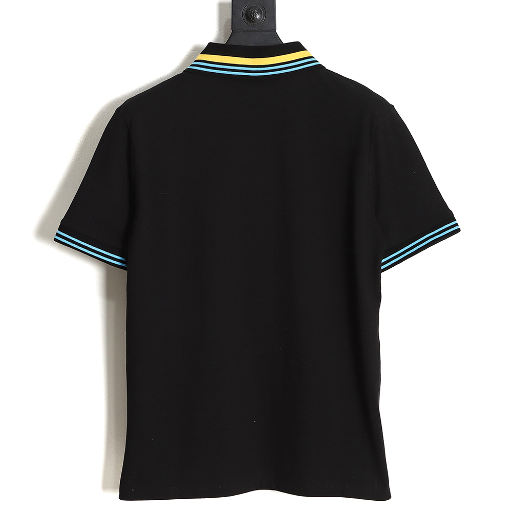 Loewe Luo Yiwei 23SS neckline striped Polo short-sleeved T-shirt TSK1