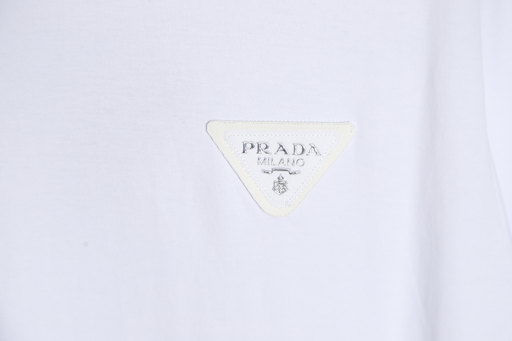Prada Prada PRD 23SS chest triangle leather label bottoming short-sleeved T-shirt