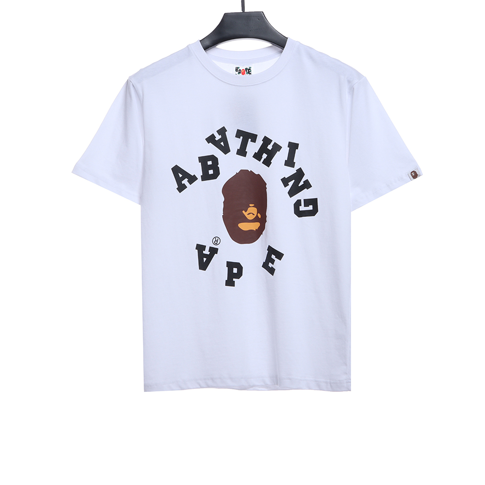 BAPE reverse ape head letter print short sleeve TSK1