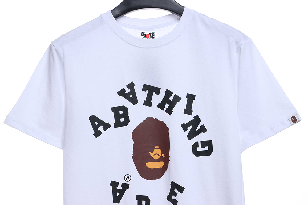 BAPE reverse ape head letter print short sleeve TSK1
