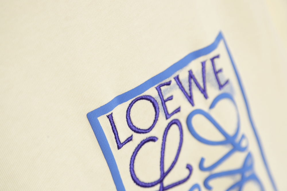 Loewe Luo Yiwei foam embroidery fake pocket short-sleeved T-shirt