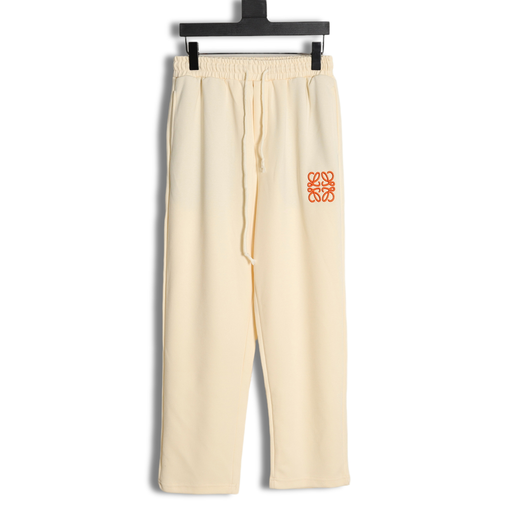 Loewe Luo Yiwei 23Ss flame embroidery LOGO casual sports pants