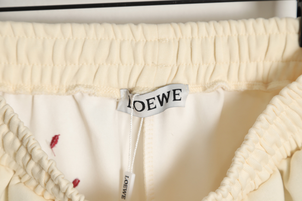 Loewe Luo Yiwei 23Ss flame embroidery LOGO casual sports pants