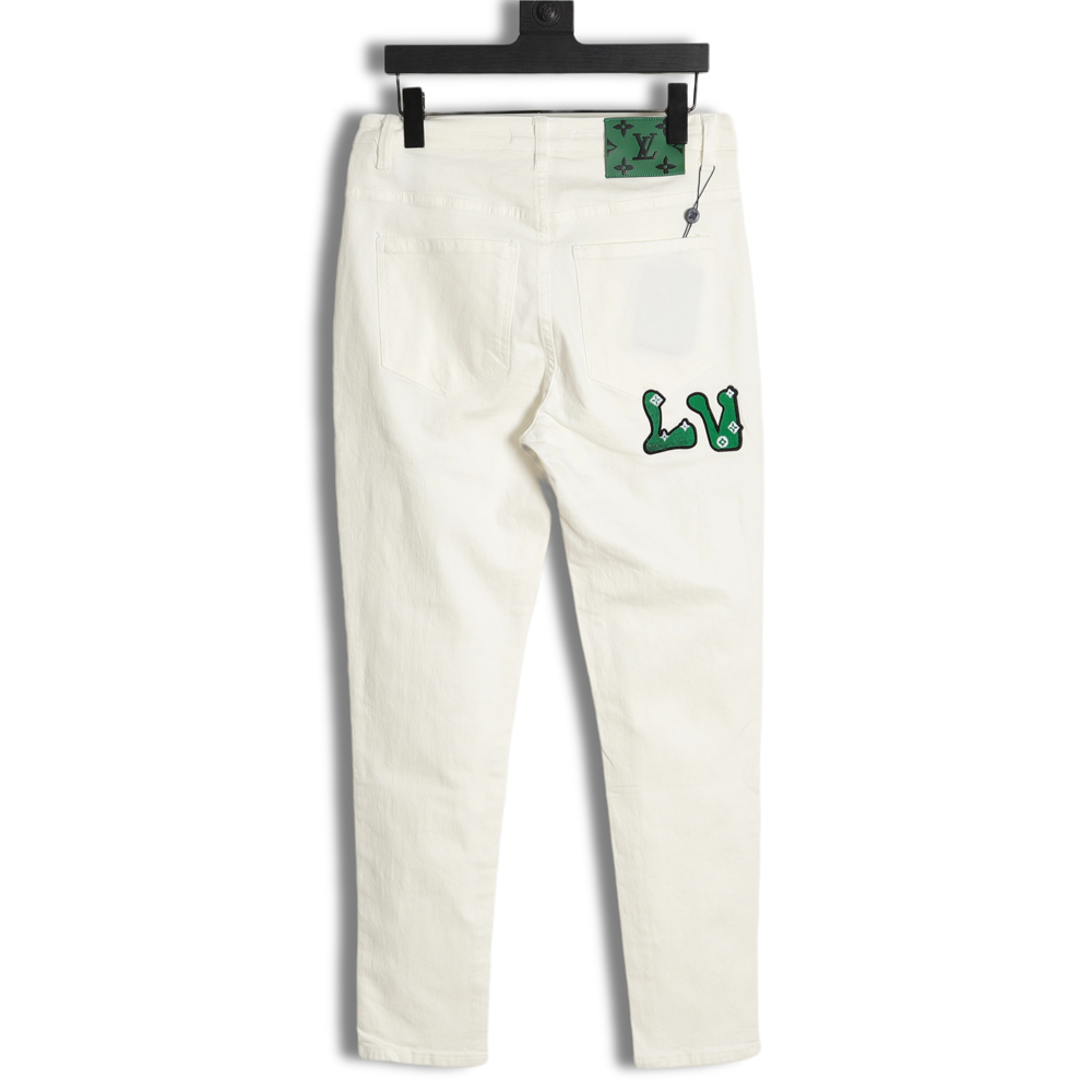 Louis Vuitton Louis Vuitton 23ss back green toothbrush embroidered logo jeans