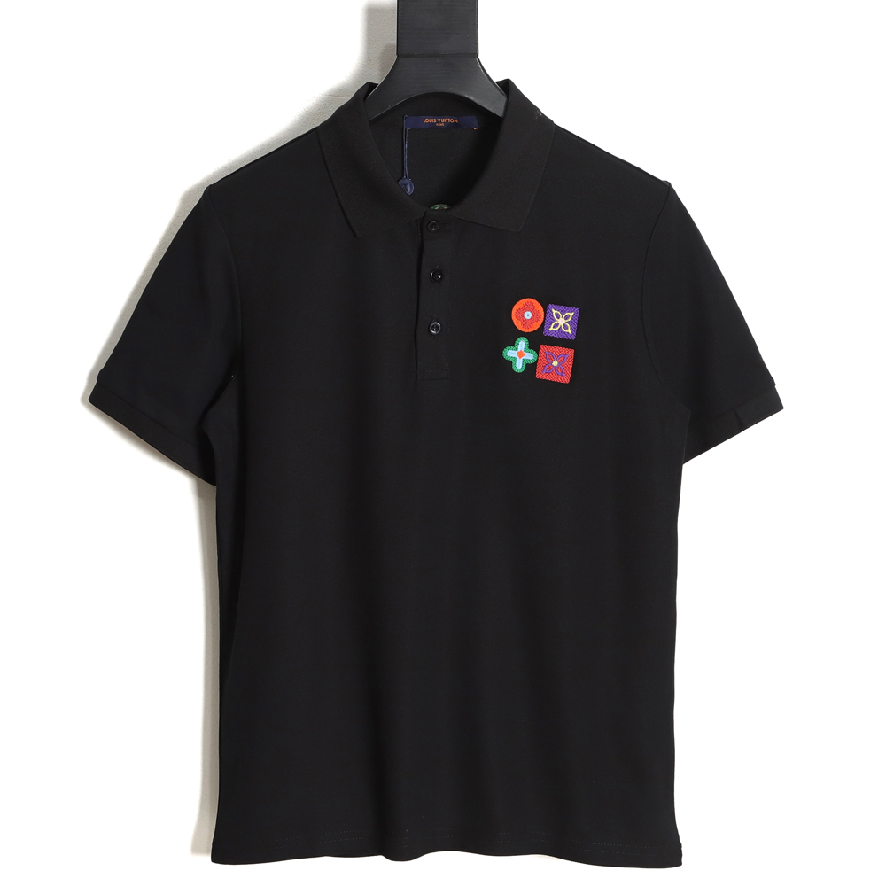 Louis Vuitton LV Louis Vuitton 23SS color logo embroidery badge POLO shirt short sleeve TSK1