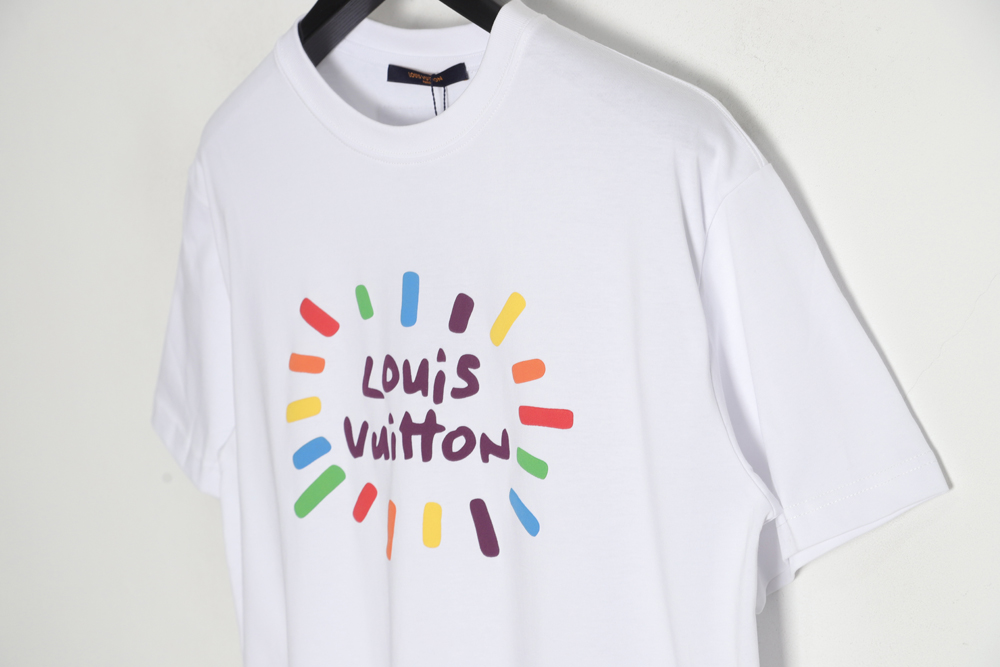 Louis Vuitton Louis Vuitton colorful logo foam print short sleeves