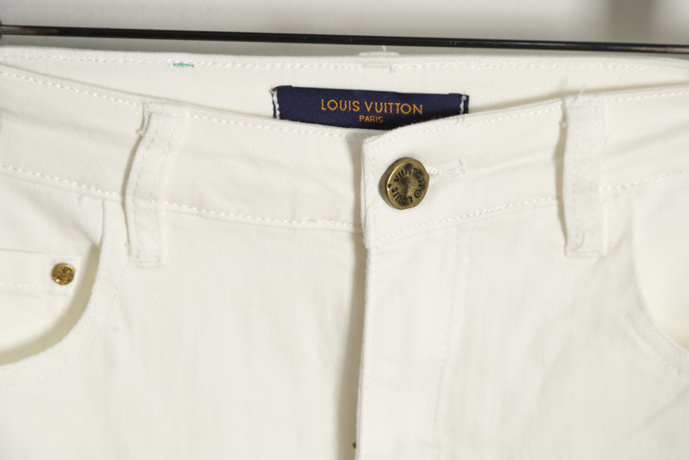 Louis Vuitton Louis Vuitton 23ss back green toothbrush embroidered logo jeans