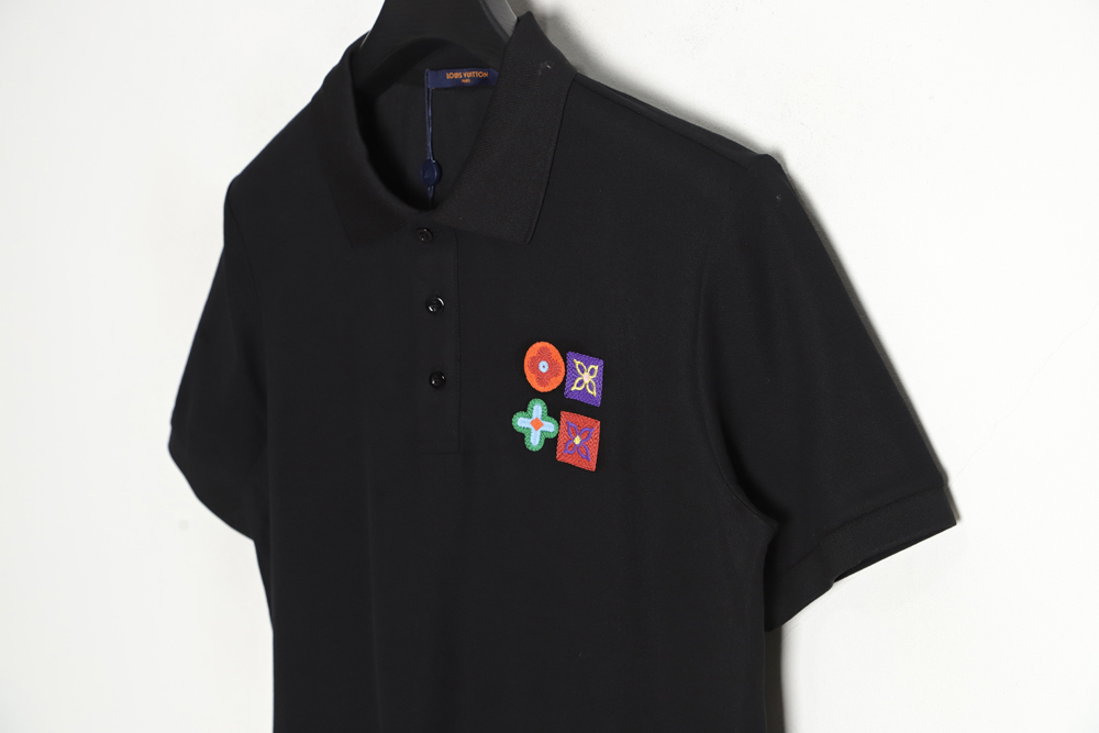 Louis Vuitton LV Louis Vuitton 23SS color logo embroidery badge POLO shirt short sleeve TSK1