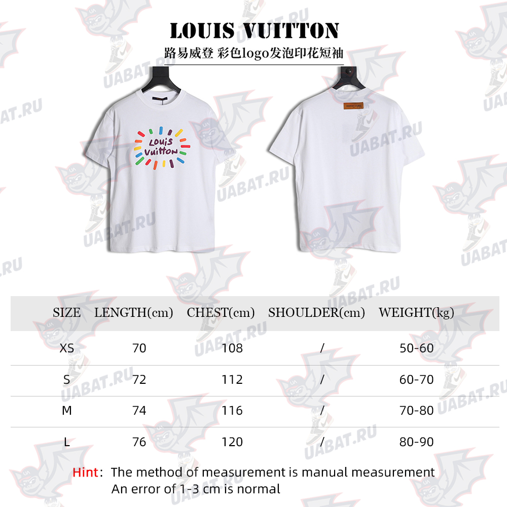 Louis Vuitton Louis Vuitton colorful logo foam print short sleeves