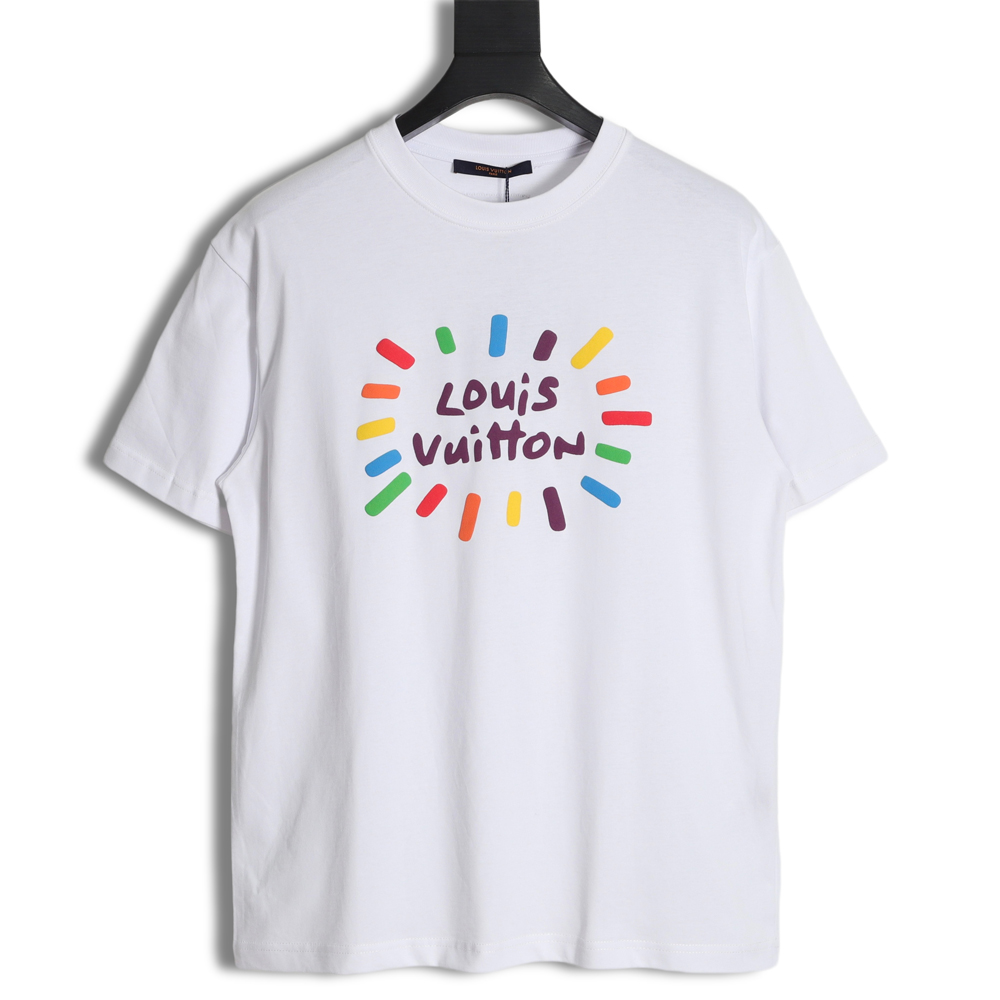 Louis Vuitton Louis Vuitton colorful logo foam print short sleeves