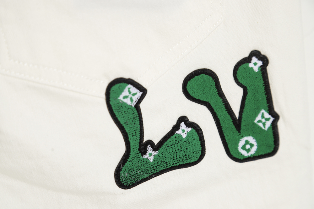 Louis Vuitton Louis Vuitton 23ss back green toothbrush embroidered logo jeans