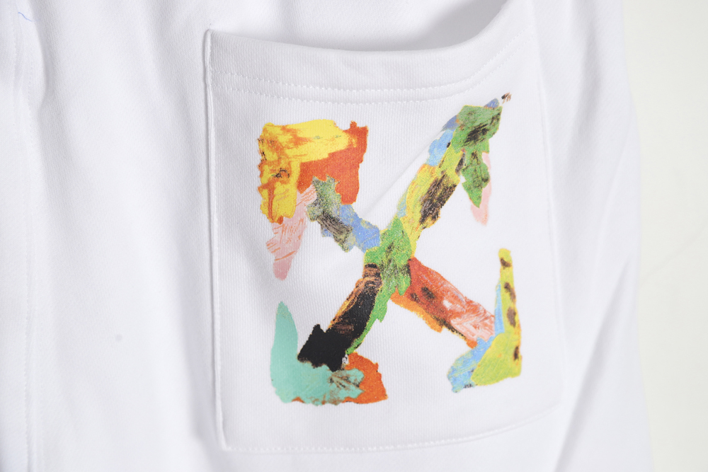 OFF-WHITE OW ink hand-painted color graffiti arrow shorts