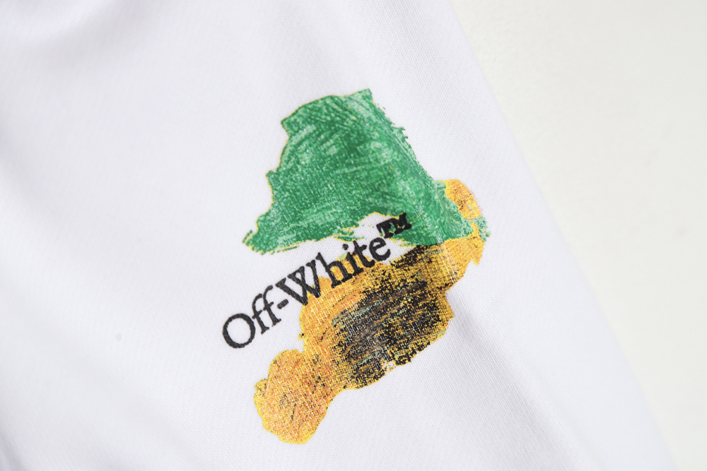 OFF-WHITE OW ink hand-painted color graffiti arrow shorts
