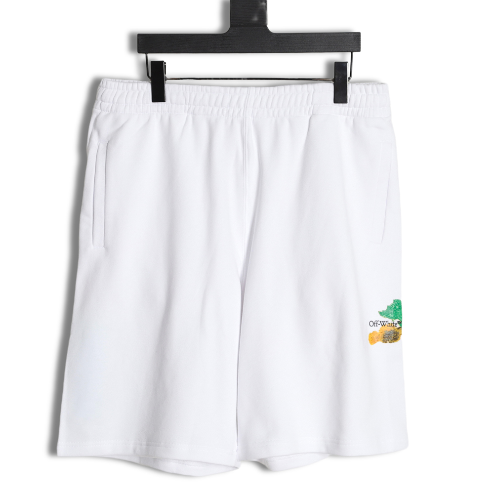 OFF-WHITE OW ink hand-painted color graffiti arrow shorts