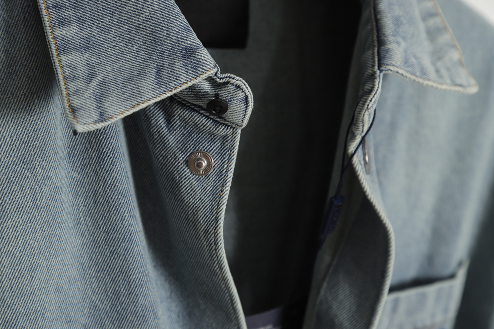 Prada 23SS Triangle Black Denim Short Sleeve Shirt