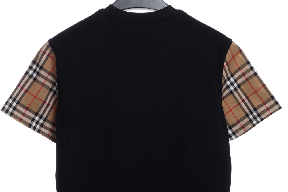 Burberry Plaid Sleeve Panel Short Sleeves