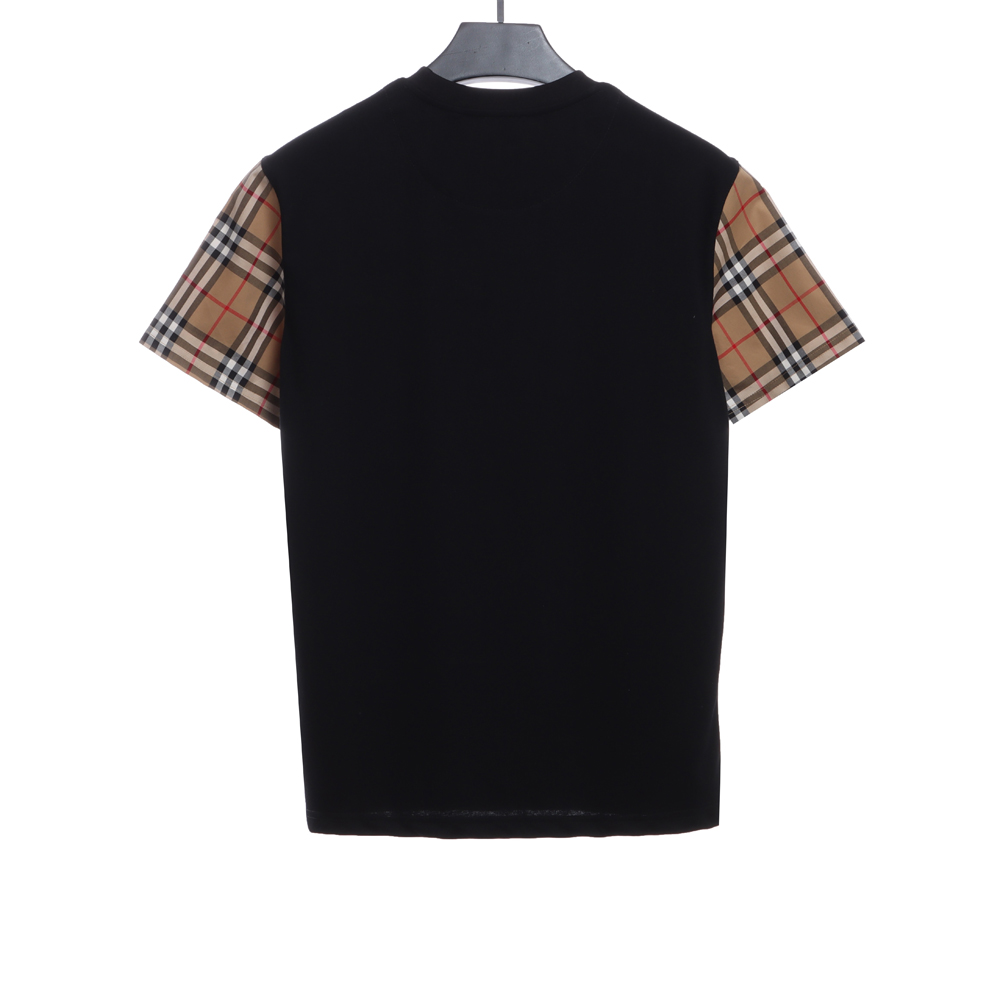 Burberry Plaid Sleeve Panel Short Sleeves
