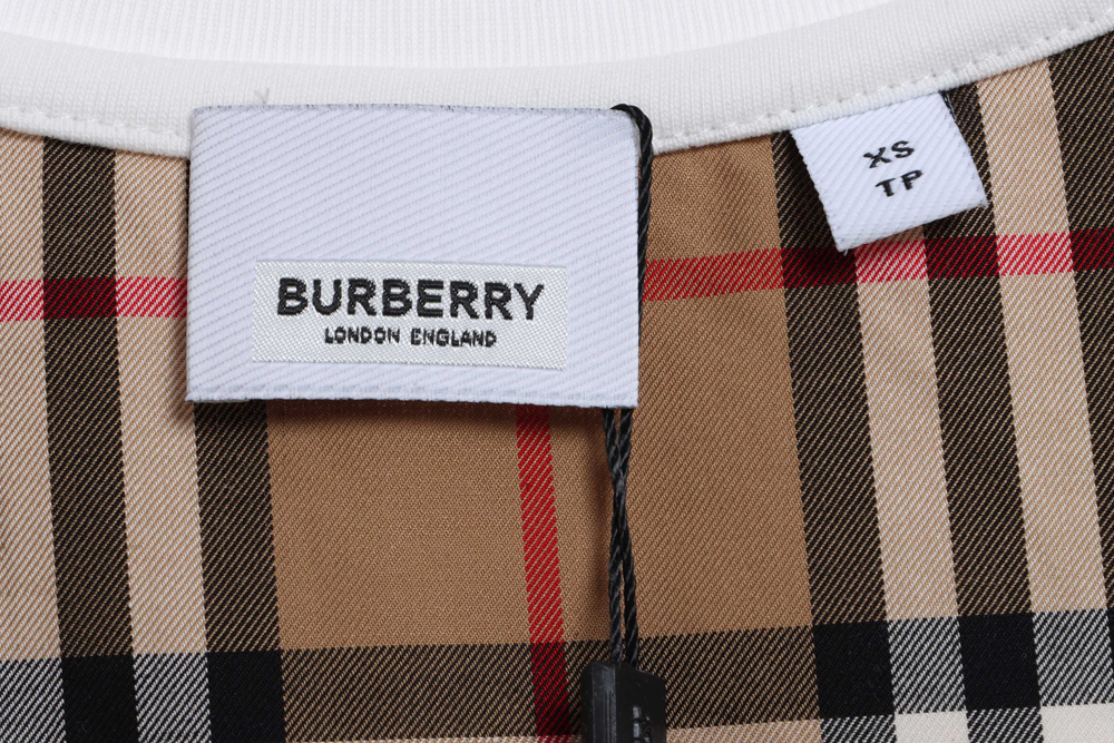 Burberry Plaid Sleeve Stitching Short Sleeve TSK1