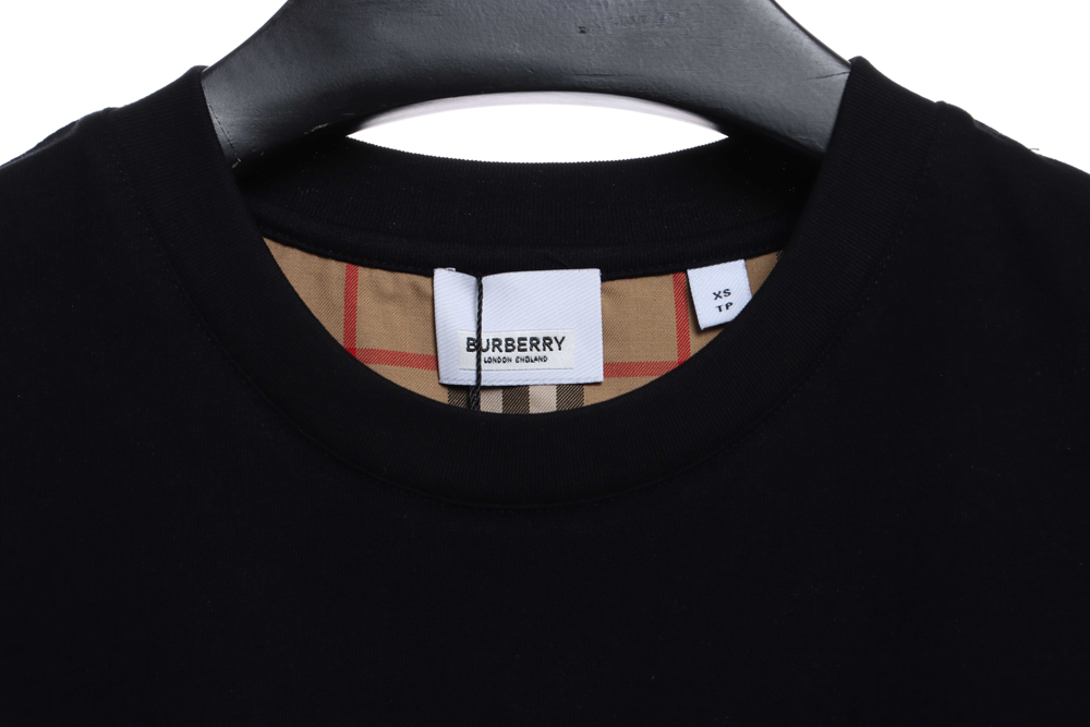 Burberry Plaid Sleeve Panel Short Sleeves