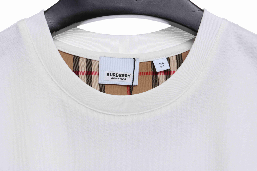 Burberry Plaid Sleeve Stitching Short Sleeve TSK1