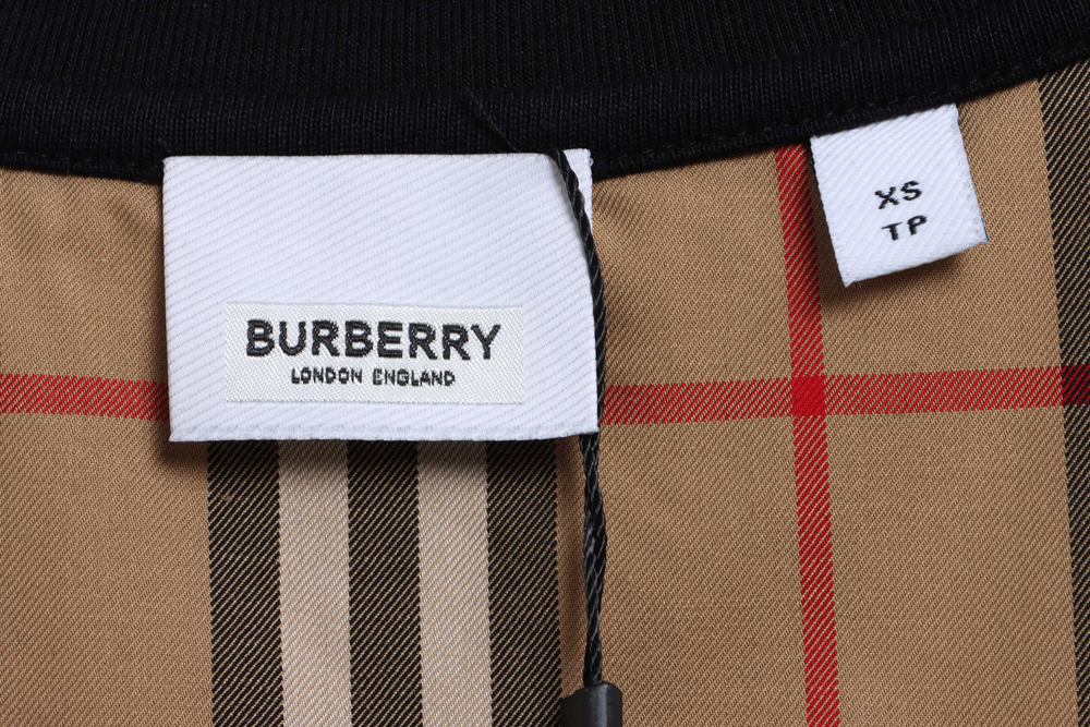 Burberry Plaid Sleeve Panel Short Sleeves