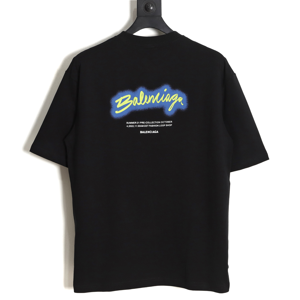 Balenciaga Balenciaga BLCG inkjet cursive letter printing short-sleeved T-shirt