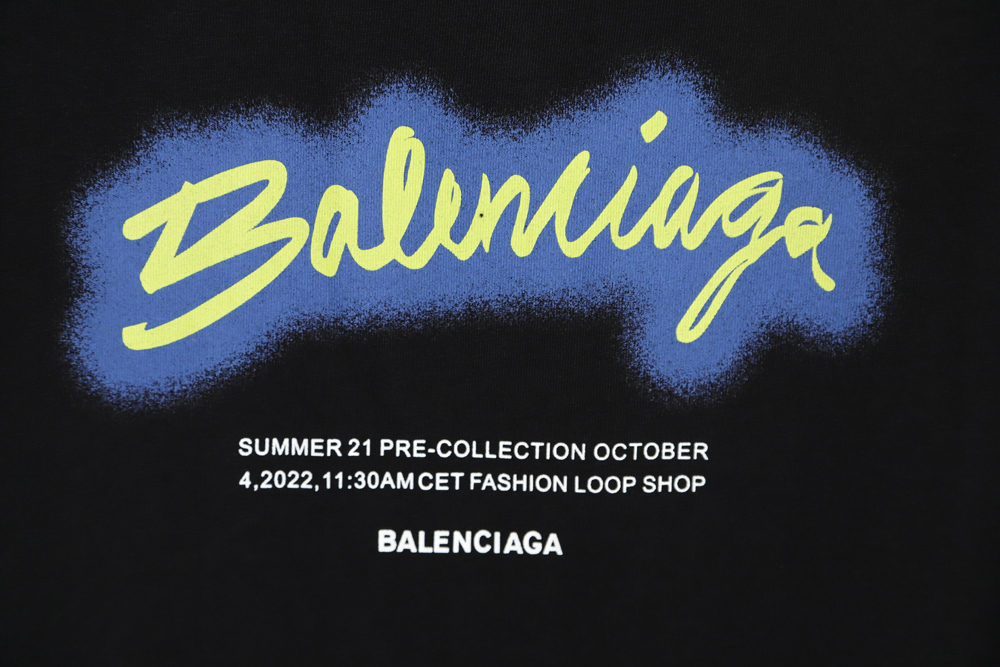Balenciaga Balenciaga BLCG inkjet cursive letter printing short-sleeved T-shirt