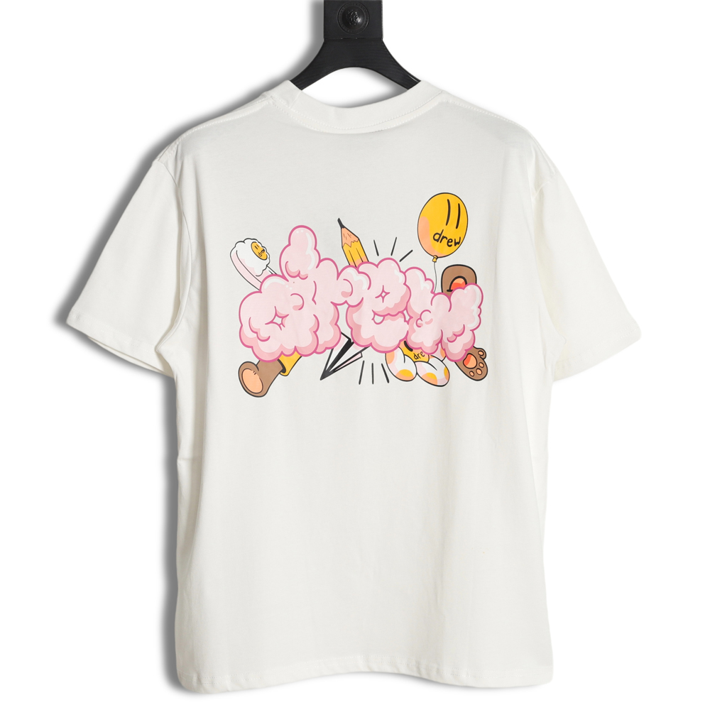 Drew house smiley face balloon graffiti short sleeve T-shirt