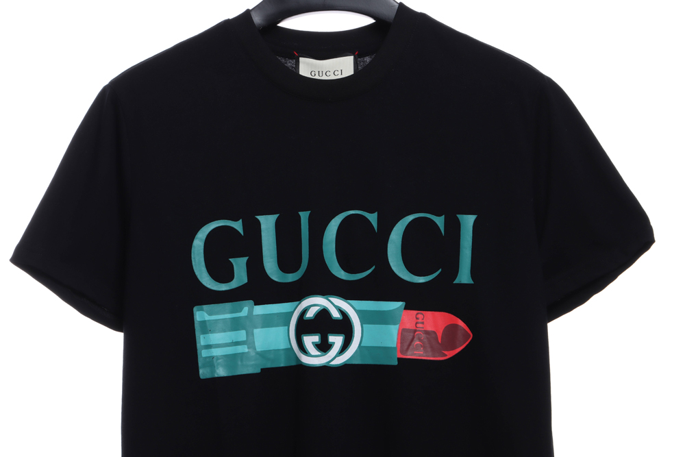 Gucci Double G Lipstick Print Short Sleeves