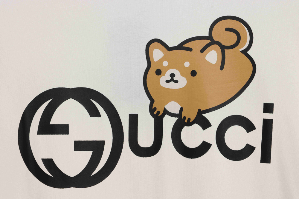 Gucci Kawaii Series Little Yellow Dog Print Short Sleeve TSK1