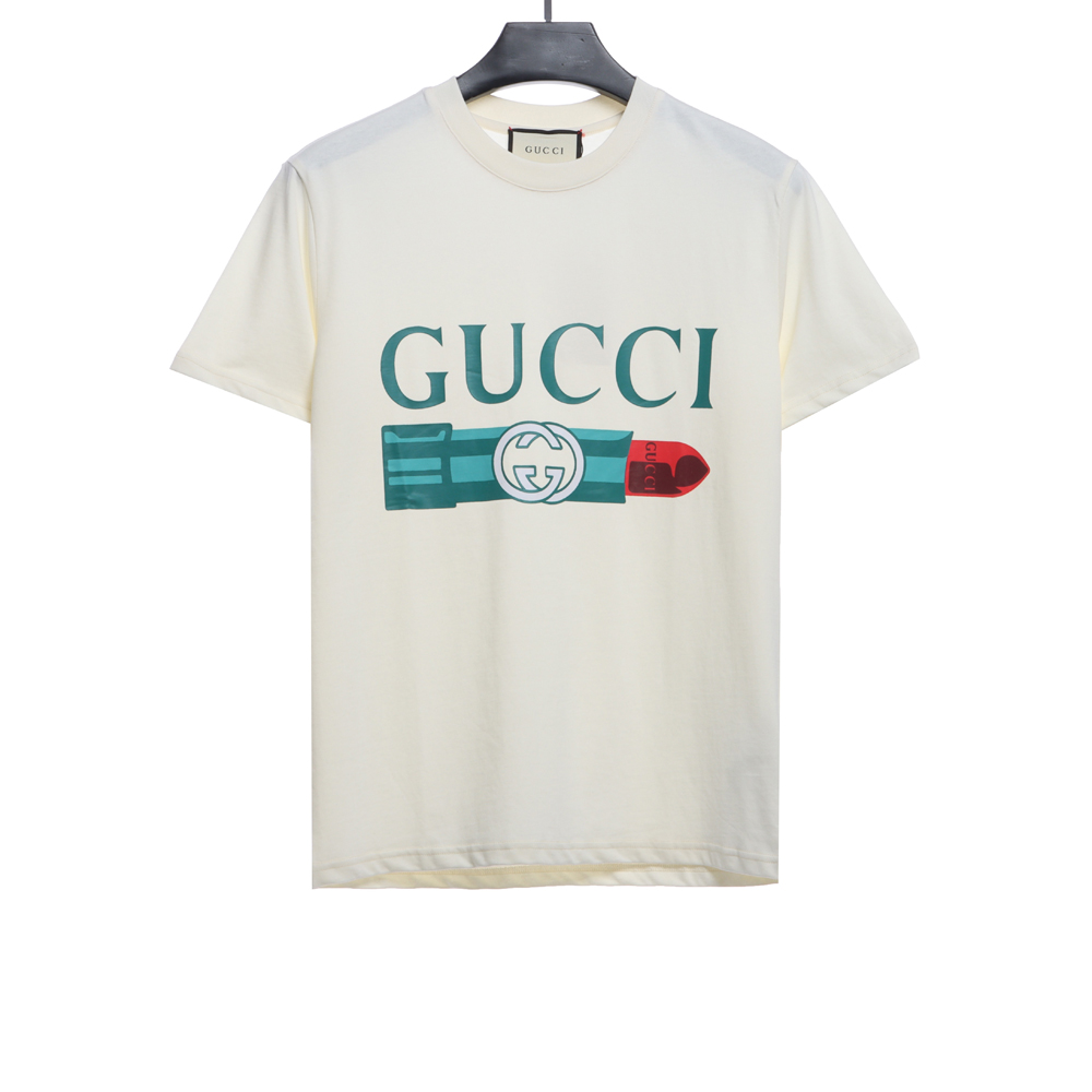 Gucci double G lipstick print short sleeve TSK1